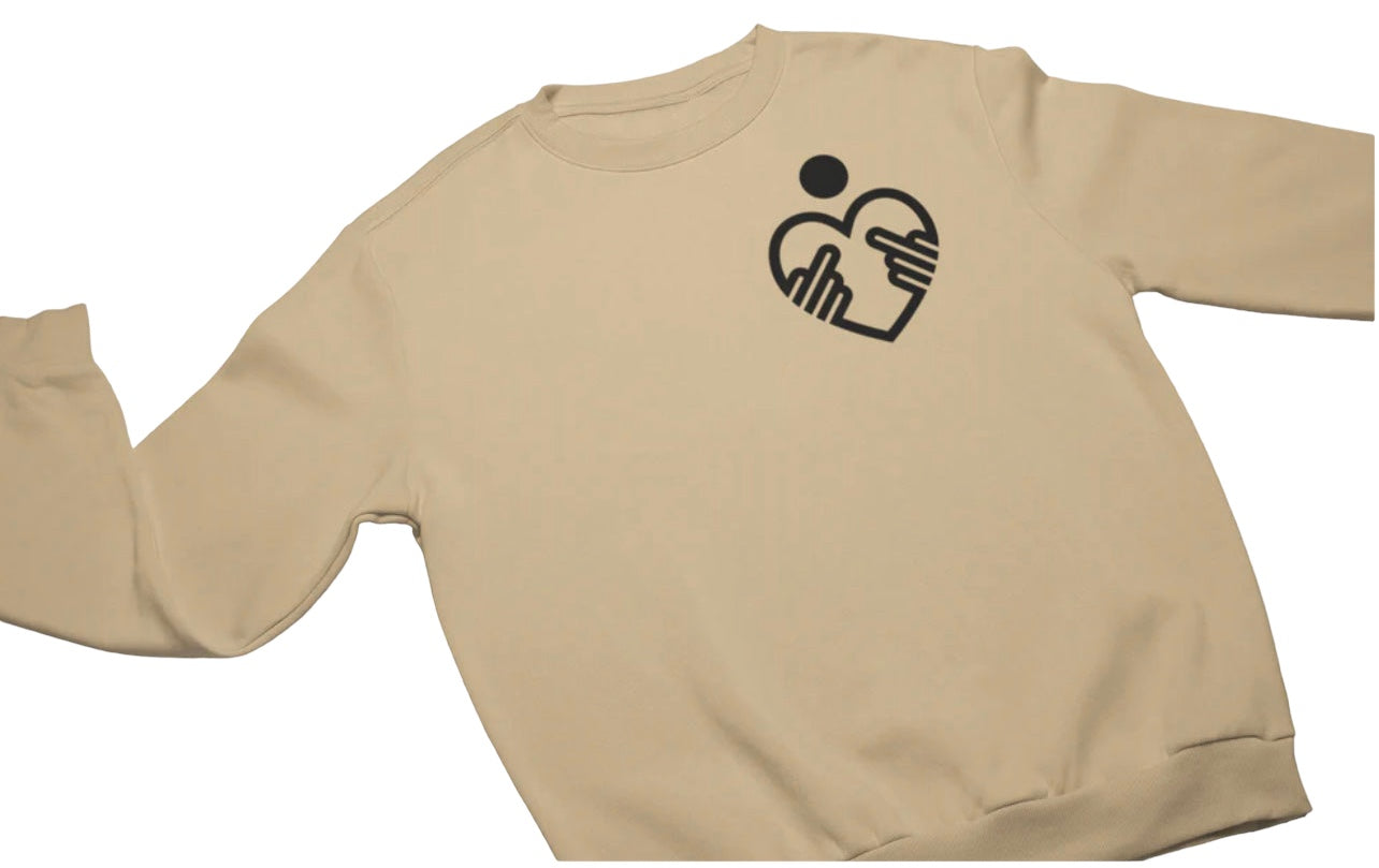 Kindness Middle Finger Sweat Shirt | Mini Bold Black Statement Piece