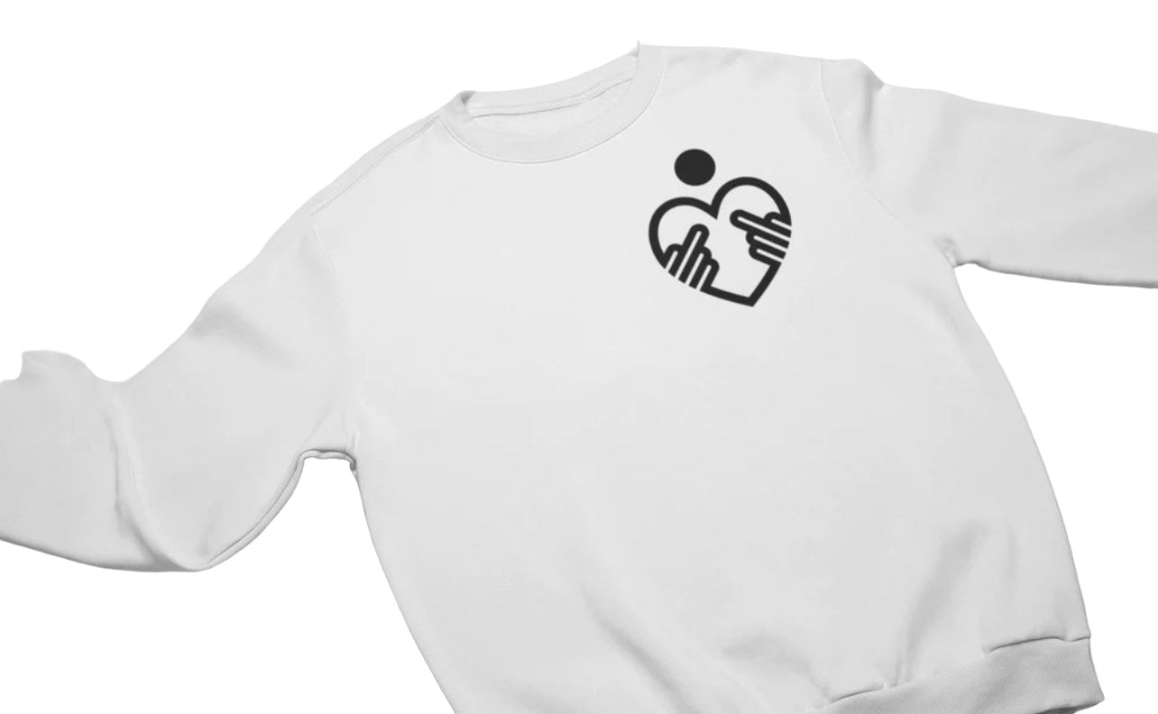 Kindness Middle Finger Sweat Shirt | Mini Bold Black Statement Piece